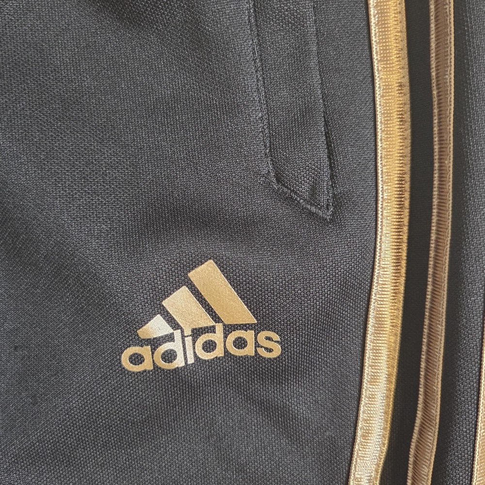 Adidas Black Joggers with Gold Stripes - Picture 7 of 7